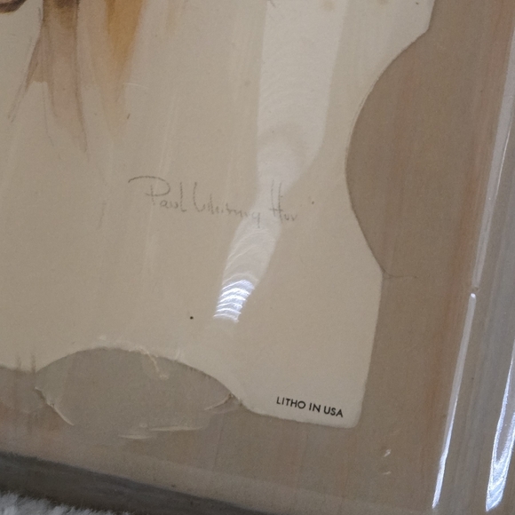 Vintage Horse Lithography Framed Art Work Wall Decor Paul Whitney Hunter - Picture 4 of 9